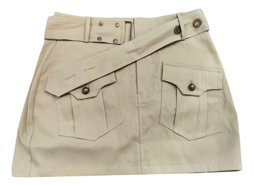 Minifalda Para Mujer, Cintura Baja, Con Cinturón, Liso, Ajus