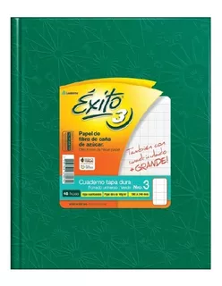 Cuaderno Tapa Dura N3 48h Exito Cuadro Grande Verde