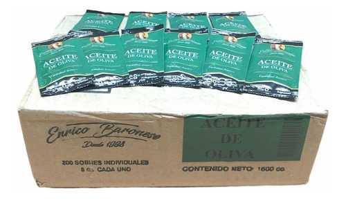 Aceite De Oliva Enrico Baronese Caja X 200u Individual 8cc