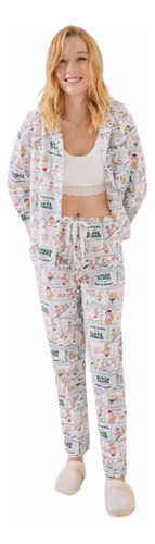 Pijama Camisera Mujer Navideña Ws