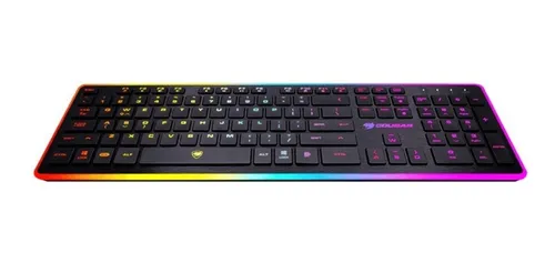 Imagem 1 de 3 de Teclado gamer Cougar Vantar QWERTY português brasil cor preto com luz 8 cores