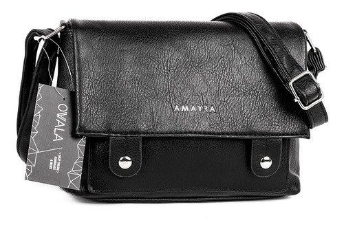 Imagen 4 de 6 de Carteras Bandoleras Amayra Mujer Cuero Sintetico Negras