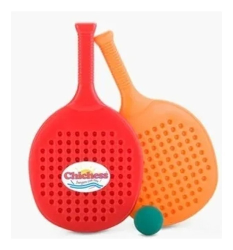 Paletas Playera De Plastico X2 + Pelota De Goma Chichess