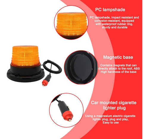 Luz Estroboscópica Led Para Automóvil, 12v-24v Ámbar Luces I