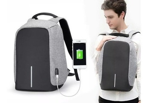 Kit Mochila Urbana Antirrobo Mas Powerbank Cargador Portatil