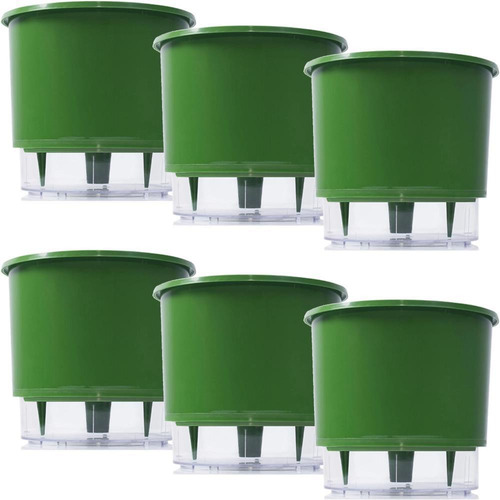 Vaso Raiz Auto Irrigável Grande N4 Verde Es Temperos Kit 6pc