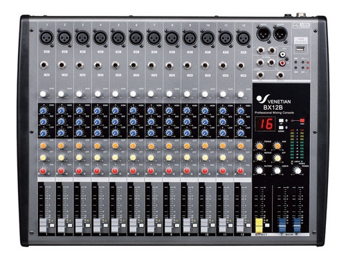 Venetian Bx12b Consola Audio Mixer Usb 12 Canales Efectos Eq