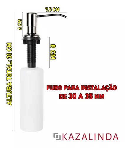 Kit Lixeira Embutir 3L + Torre de Tomada + Dosador Inox - Inovar