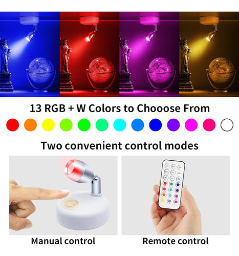 Foco Rgb Led Inalámbrico Con Control Remoto Y Atenuador