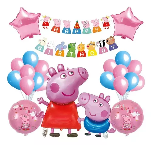Set De Globos Peppa Pig Fiesta Cumpleaños.
