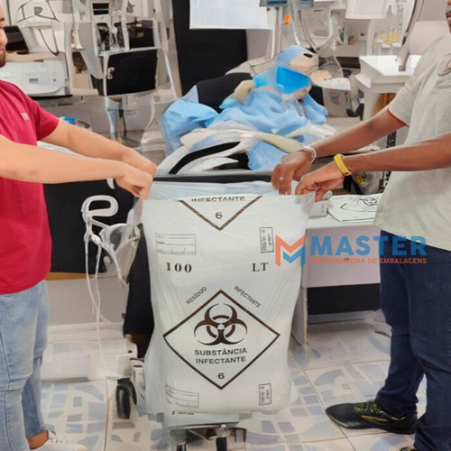 Saco Lixo Hospitalar Infectante 100 Litros 75x105cm 100un
