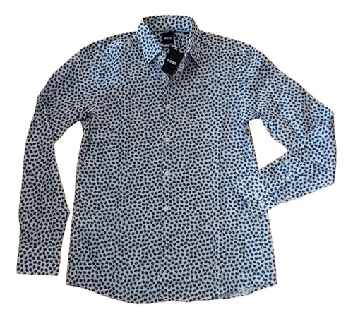 Camisa Boss Floreada Lino / Algodón Chica 15 - Casual Fit !!