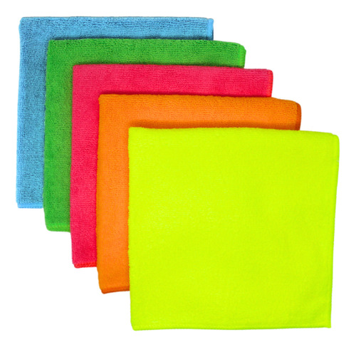 Trapos De Microfibra Suave Multiusos 5 Pz 40x40cm