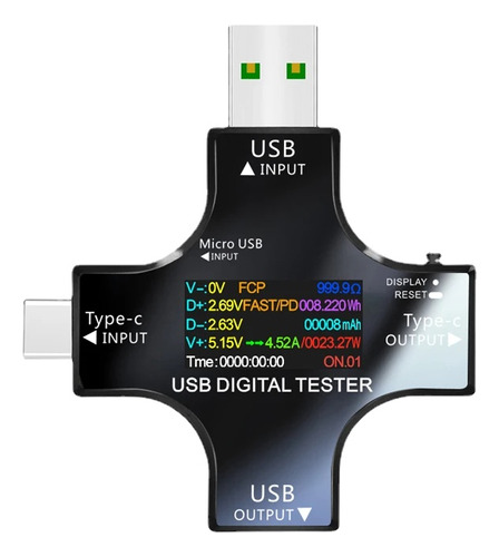 Probador De Voltaje Usb Tft Color Bluetooth Tipo-c Pd Digita