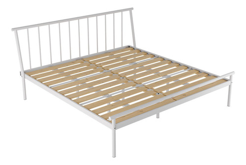 Cama King Em Aço Begônia Cabecasa Madeiramadeira Wt