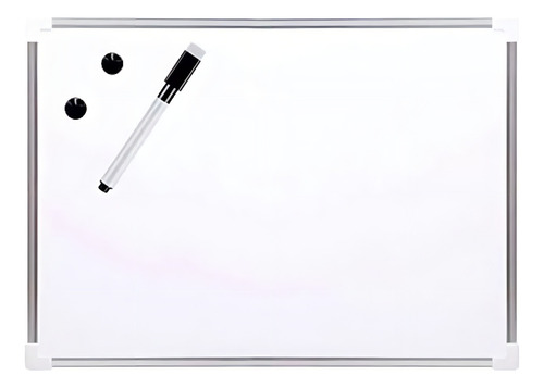 Pizarra Acrílica Blanca Magnética Borde De Aluminio 30x40 Cm