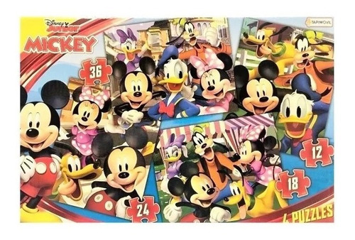 Mickey Disney Junior Puzzle Rompecabezas 4 En 1 Tapimovil 