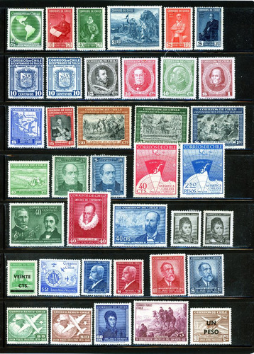 261 Sellos De Chile, De Colección, En 115 Series Completas.