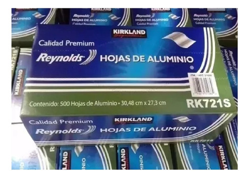 Kirkland Papel Aluminio 500 Hojas 30x27cm Grueso Resistente
