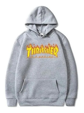 Sudadera Thrasher Flame Letro Skateboard Moda Casual