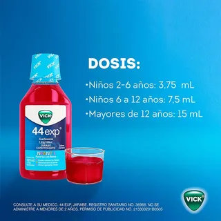 Jarabe Para La Tos Vick 44 Exp Infantil Sabor Cereza, 120 Ml