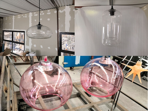 Imagen 6 de 6 de Lámpara Colgante De Cristal Esférica 40cm Don Led Colores