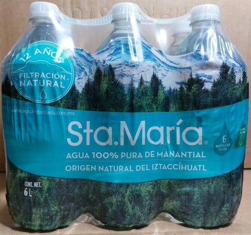 Agua De Manantial Sta.maría - 6 Botellas De 1l Cada Uno