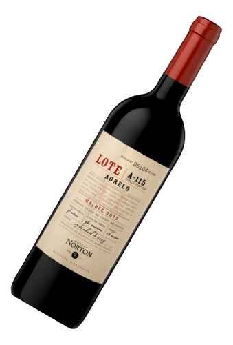 Vino Tinto Norton Lote Agrelo Malbec Mendoza Botella X750 Cc