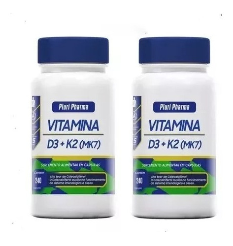 Vitamina D3 10.000ui + Vitamina K2 Mk7 100mcg C/480 Cápsulas