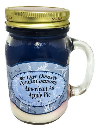 American As  Pie Scented 13 Oz Mason Jar Candle  Fabric...