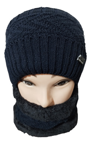 Pack Gorro Y Cuello Forrado Con Polar Unisex Invierno