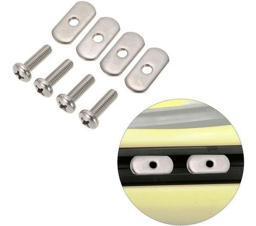 Lixada 4 Acero Inoxidable Kayak Rail / Tornillos Track & Tra