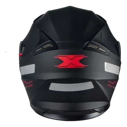 Capacete Texx G2 Solido Double Vision Preto/ Vermelho 56 Cor Preto
