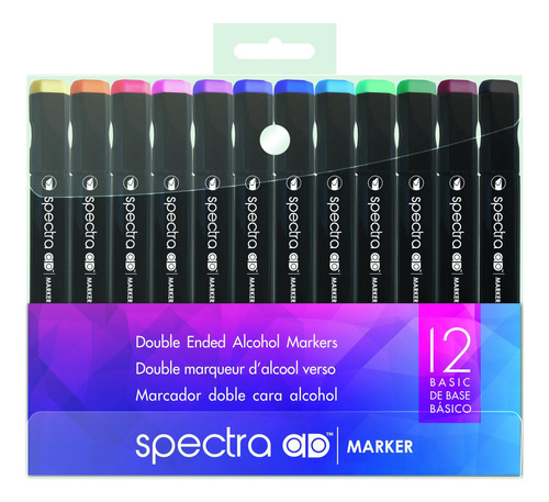 Ad Marker Chartpak Spectra, Tri-nib Y Brush Dual-tip, Juego