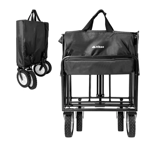 Hikeo Carrito Plegable para Exteriores Portátil para Transportar hasta 70  Kg, Ruedas Giratorias 360°, para Niños y Mascotas, Carretilla de Carga Tipo  Wagon Vagón con Bolsas y Estructura Metálica : : Juguetes