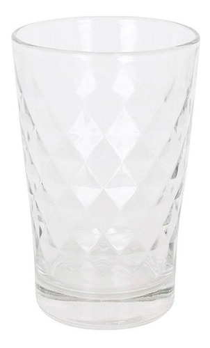 Set X6 Vasos Miami Decorado 340 Ml Transparente Vidrio