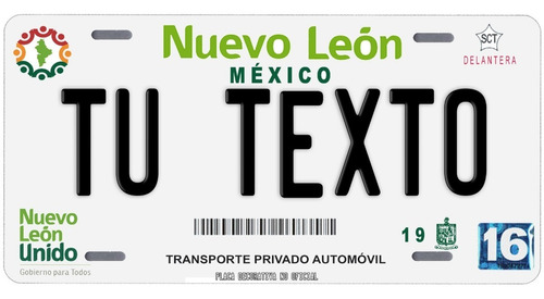 Placas Auto Metalicas Personalizadas Nuevo Leon 