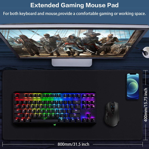 Extended Mouse Pad, Canjoy Gaming Mouse Pad, Xxl Large Bi...