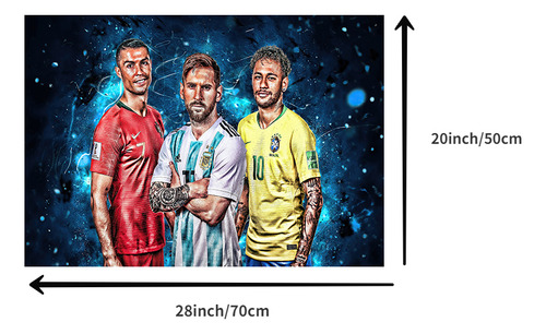 Lienzo De Póster De Fútbol De Messi Ronaldo Neymar Para Deco