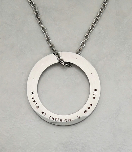 Collar Dije Circulo Personalizado Grabado Láser M1029