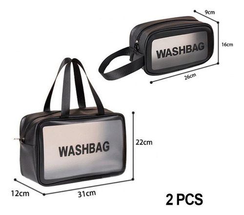 Neceser Bolsas Portátil De Maquillaje Transparente 2 Pcs