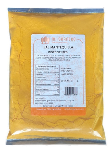 Sal Sabor Mantequilla Para Palomitas Y Botana 1 Kilo