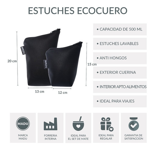 Equipo Matero Set De Mate Termico Yerbero Azucarero Bombilla