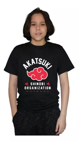 Camiseta Naruto Akatsuki Nuvens Algodão