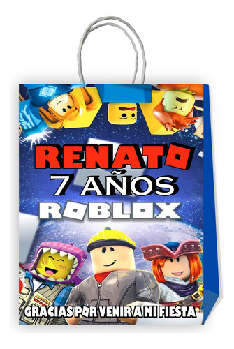 Bolsas Personalizadas Roblox #d1 Cumpleaños 10 Unidades