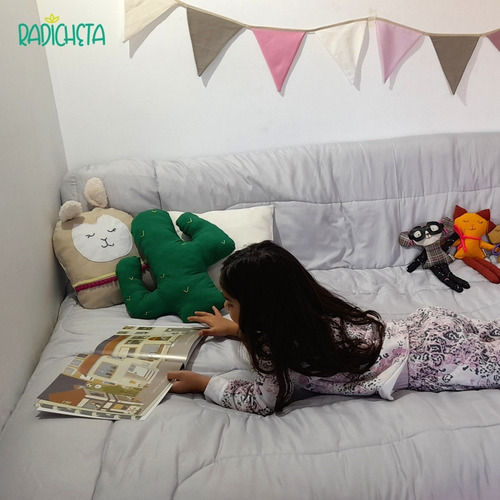 Imagen 9 de 10 de Combo X3 Almohadones Llama Animalitos Decoración Infantil