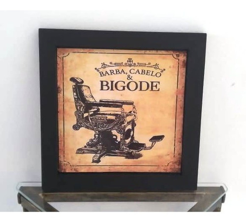 Imagem 2 de 2 de Quadro Com Moldura -barbearia Barba Cabelo E Bigode