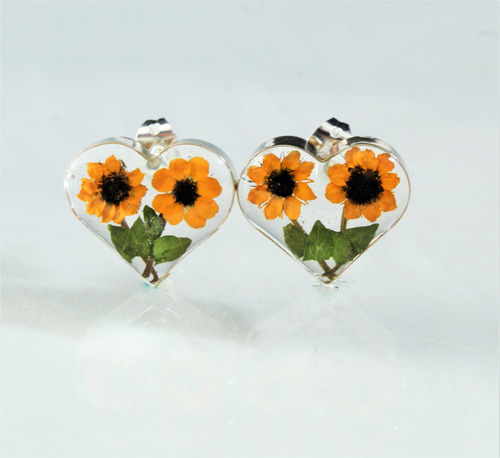 Aretes Mujer Hermosos Girasoles Plata Ley 925 Flores E311