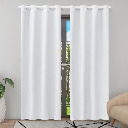 Cortina Porta Balcão Jasmim 2,80 X 2,50 Para Sala Ou Quarto Cor Branco