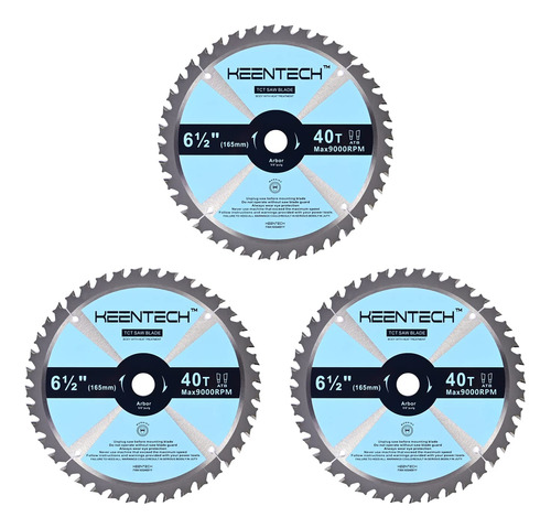 Keentech Hoja De Sierra Circular, 6 1/2 Pulgadas, 40 Dientes